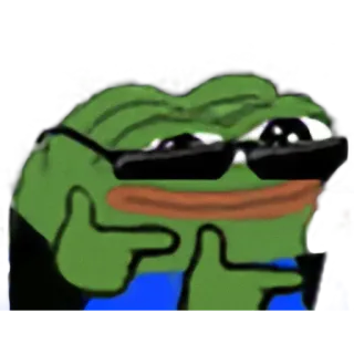 😎 Pepe the Frog pepe, 青蛙, 酷, 太阳镜, 梗 telegram sticker