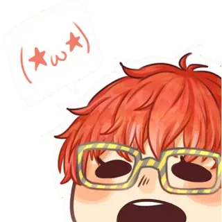 😃 (*ω*) anime, cute, kawaii, expression, emoticon, character, person telegram sticker