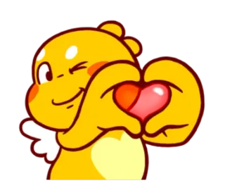 ❤ 恐竜, 漫画, かわいい, ハート, 愛, キャラクター telegram sticker