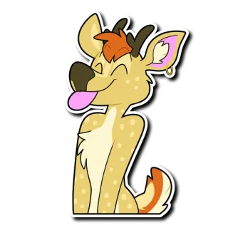 😋 cerf, animal, dessin animé, mignon, autocollant, poilu, anthro telegram sticker