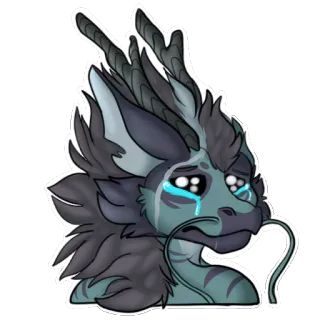😭 dragon, pleurs, triste, larmes, émotionnel, sticker, anthro whatsapp sticker