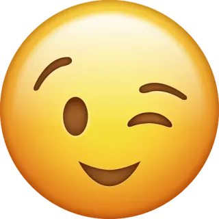 😉 emoji, winking, face, yellow, expression whatsapp sticker