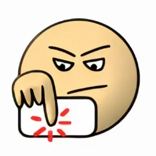😤 Emoji, Wskazywanie, Ręka, Żółty, Kreskówka telegram sticker