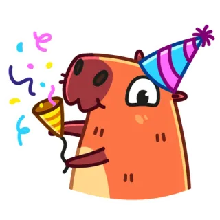 🥳 สัตว์, ปาร์ตี้, งานเฉลิมฉลอง, วันเกิด, น่ารัก, สนุก telegram sticker