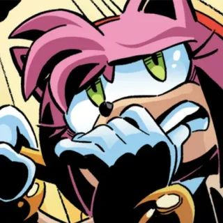 😣 Amy Rose Amy Rose, Sonic the Hedgehog, cartoon character, video game character, female, pink hair telegram sticker