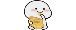 ✨ Chips Cartoon, Essen, Snack, Kartoffelchips telegram sticker