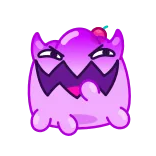 😈 Monster, lila, Cartoon, süß, lustig, Figur telegram sticker