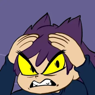 😡 zangado, orelhas de gato, desenho animado, anime, frustrado whatsapp sticker