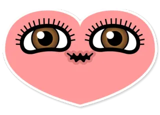 ❤️ coração, desenho animado, fofo, amor, olhos, kawaii telegram sticker