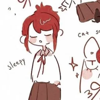 🧷 sleepy sonolento, fofo, estilo anime, kawaii, desenho animado whatsapp sticker