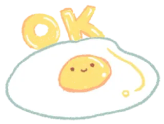 🍋 OK 鸡蛋, 早餐, 食物, 可爱, 好的, 批准 telegram sticker