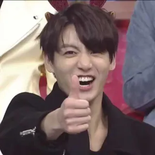 👍 Jungkook thumbs up, k-pop, singer, positive, happy, smiling telegram sticker