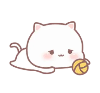 💗 gato, lindo, kawaii, gatito, ovillo de lana, dibujo animado telegram sticker