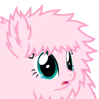 😭 pony, crying, pink, fluffy, cartoon telegram sticker