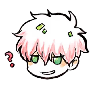 ❓ 애니메이션, 만화, 스티커, 일러스트, 물음표, 치비 whatsapp sticker