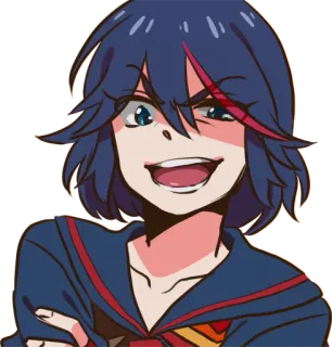 😈 Ryuko Matoi Kill la Kill Anime, Kill la Kill, Ryuko Matoi, Postać, Naklejka telegram sticker