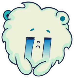 😭 sad, crying, emotional, cartoon, cute, cloud, sticker telegram sticker