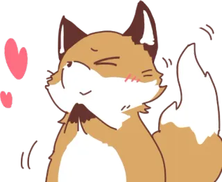 😍 zorro, animal, lindo, corazón, amor, animado whatsapp sticker