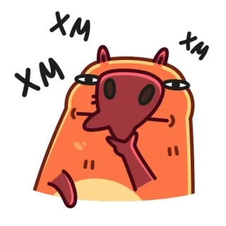 🤔 XM XM XM สัตว์, การ์ตูน, สติกเกอร์, ตัวละคร telegram sticker