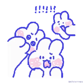 🥰 !!!??? coniglio, scioccato, coniglio, cartone animato telegram sticker