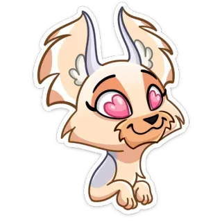 😍 Desenho animado, Animal, Amor, Olhos de coração, Fofo, Cachorro telegram sticker