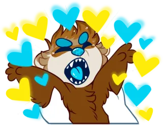 💙 otter, cartoon, hearts, cute, animal telegram sticker