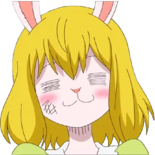 ☺️ Anime, Dibujos animados, Conejo, Lindo, Feliz, Conejo telegram sticker