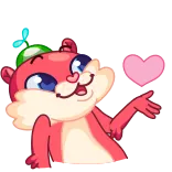 😘 desenho animado, animal, coração, amor, fofo, rosa, lontra, alegre whatsapp sticker