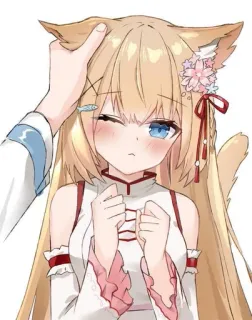 🥰 Anime, Ragazza gatto, Carino, Kawaii, Manga, Accarezzare telegram sticker