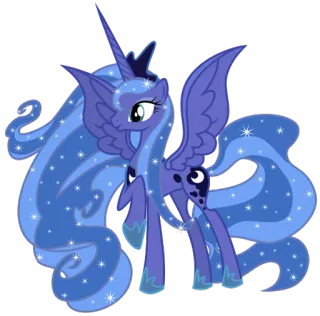 🙂 Princess Luna My Little Pony poni, princesa, estrellas, noche, magia telegram sticker