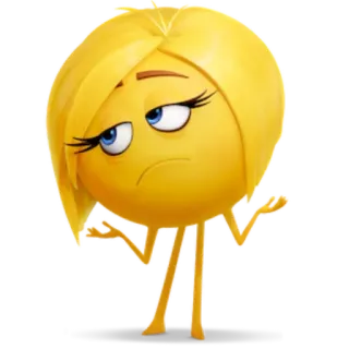 🤷‍♀️ Emoji, Mulher, Entediada, Amarelo, Personagem telegram sticker