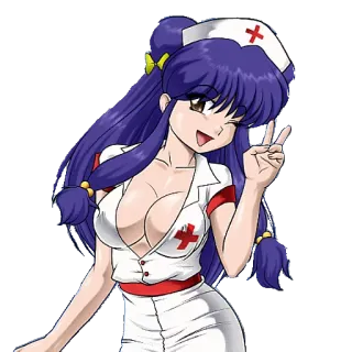 👷 enfermera, anime, dibujos animados, fanart whatsapp sticker