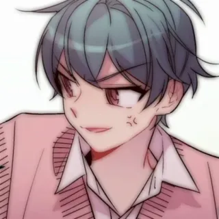 💬 Chico anime, Rosa, Dibujos animados, Enojado telegram sticker