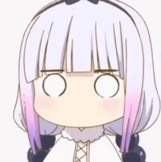 🍬 Kanna Kamui Miss Kobayashi's Dragon Maid 애니메이션, 칸나 카무이, 드래곤 메이드, 귀여운, SD캐릭터, 표정, 웃긴 whatsapp sticker