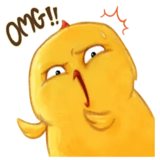 🐥 OMG!! ayam, burung, kaget, astaga, kejutan, kartun telegram sticker