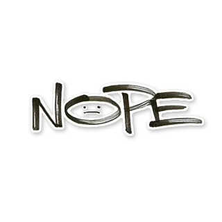 👉 NOPE non, non, rejet, désapprobation, expression, dessin animé whatsapp sticker
