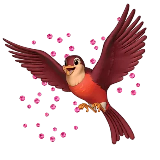 🐦 oiseau, animal, volant, dessin animé telegram sticker