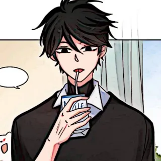 🌊 MILK アニメ, 男の子, 牛乳, 飲む, キャラクター, かわいい telegram sticker