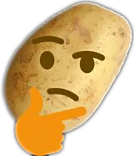🤔 potato, thinking, emoji, food, vegetable telegram sticker