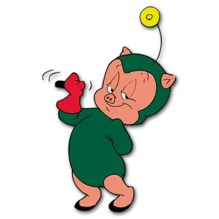 ⬅ Porky Pig Dibujo animado, Cerdo, Personaje, Divertido, Lindo whatsapp sticker