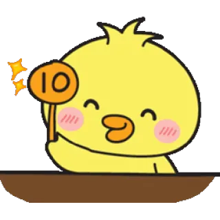 👍 10 утка, милый, счёт, десять, число whatsapp sticker