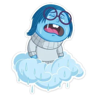 😢 Sadness Inside Out Sadness, Inside Out, character, cartoon, emotions, crying telegram sticker