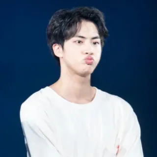 🐹 Jin kpop, ca sĩ, thần tượng, dễ thương, người, nam, bĩu môi telegram sticker
