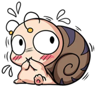 💭 siput, imut, kartun, stiker, karakter, gugup, tersipu whatsapp sticker
