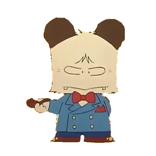 😐 Kreskówka, Antropomorficzny, Postać, Garnitur telegram sticker