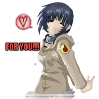 💋 FOR YOU!!! 애니메이션, 소녀, 하트, 인사 telegram sticker