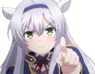 👉 Anime, Nekomimi, Montrer du doigt, En colère, Personnage, Mignon whatsapp sticker