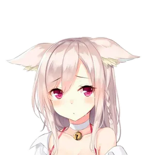 😭 anime, girl, cat ears, cute telegram sticker