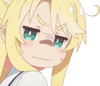 😰 anime, chica, confundida, pelo rubio, chibi, linda telegram sticker
