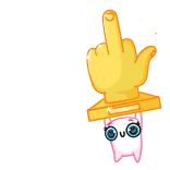 🖕 middle finger, offensive, rude, gesture, cartoon, emoji telegram sticker